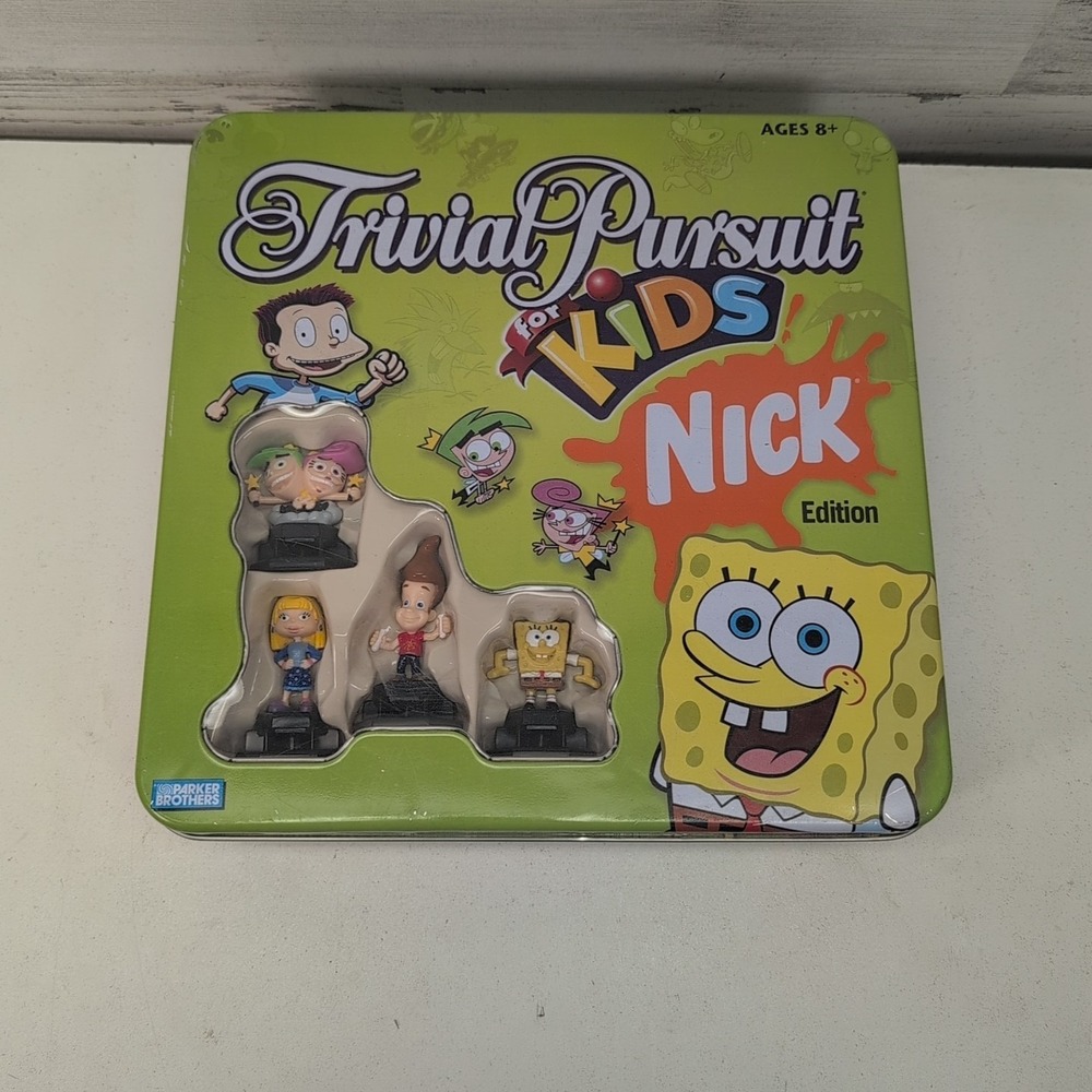 Trivial Pursuit for Kids Nick‎ Edition Parker Brothers 2005 Metal Tin